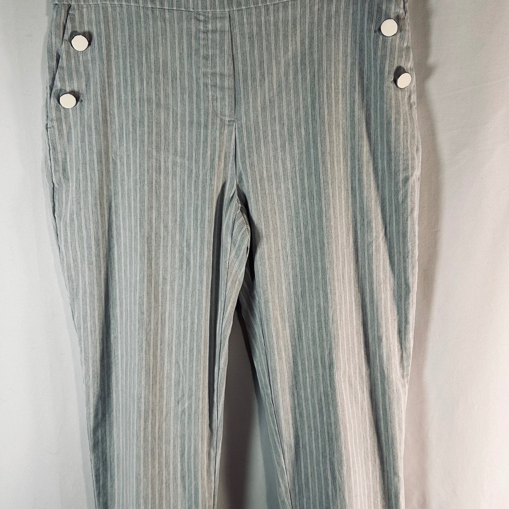 Jules & Leopold Blue White Striped Nautical Button Pull On Pants Large - Picture 4 of 10